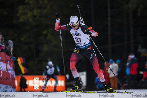10.01.2019, xkvx, Biathlon IBU Weltcup Oberhof, Sprint Herren, v.l. Tarjei Boe (Norway) in aktion / in action competes
