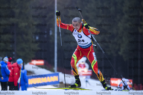 10.01.2019, xkvx, Biathlon IBU Weltcup Oberhof, Sprint Herren, v.l. Fangming Cheng (China) in aktion / in action competes