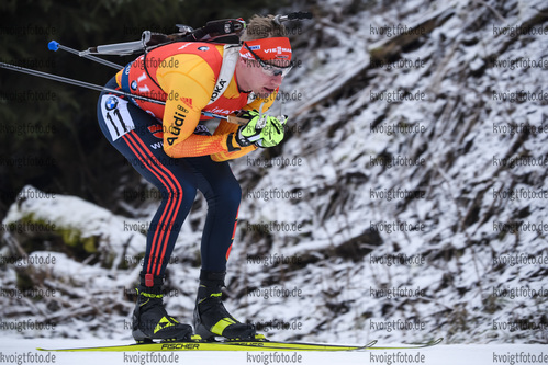12.01.2019, xkvx, Biathlon IBU Weltcup Oberhof, Massenstart Herren, v.l. Johannes Kuehn (Germany) in aktion / in action competes