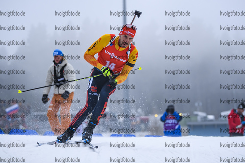 12.01.2019, xkvx, Biathlon IBU Weltcup Oberhof, Massenstart Herren, v.l. Arnd Peiffer (Germany) in aktion / in action competes