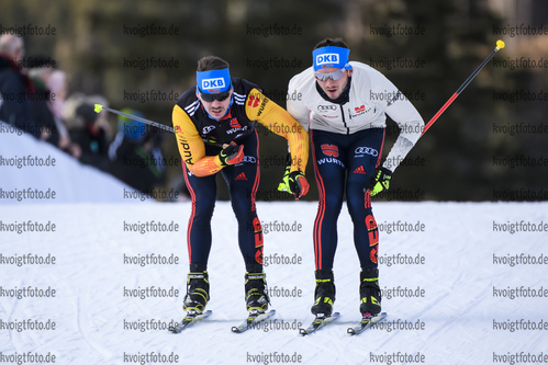 14.01.2020, xkvx, Biathlon IBU Weltcup Ruhpolding, Training Damen, v.l. German Ski technician in aktion / in action competes