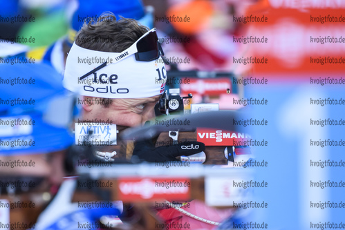 14.01.2020, xkvx, Biathlon IBU Weltcup Ruhpolding, Training Herren, v.l. Lars Helge Birkeland (Norway) in aktion am Schiessstand / at the shooting range