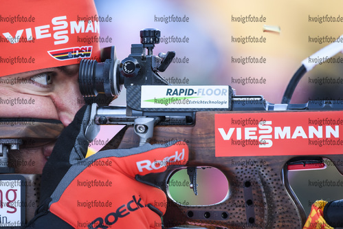 14.01.2020, xkvx, Biathlon IBU Weltcup Ruhpolding, Training Herren, v.l. Philipp Nawrath (Germany) in aktion am Schiessstand / at the shooting range