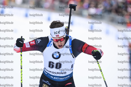 16.01.2019, xkvx, Biathlon IBU Weltcup Ruhpolding, Sprint Herren, v.l. Lars Helge Birkeland (Norway) in aktion / in action competes
