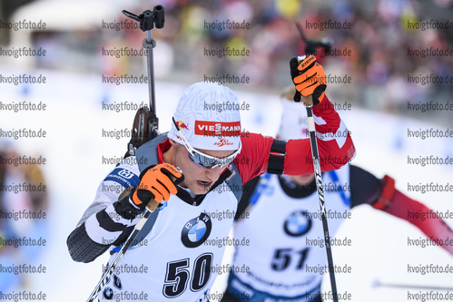 16.01.2019, xkvx, Biathlon IBU Weltcup Ruhpolding, Sprint Herren, v.l. Felix Leitner (Austria) in aktion / in action competes