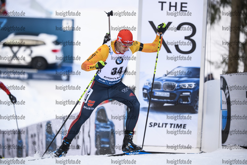 16.01.2019, xkvx, Biathlon IBU Weltcup Ruhpolding, Sprint Herren, v.l. Arnd Peiffer (Germany) in aktion / in action competes