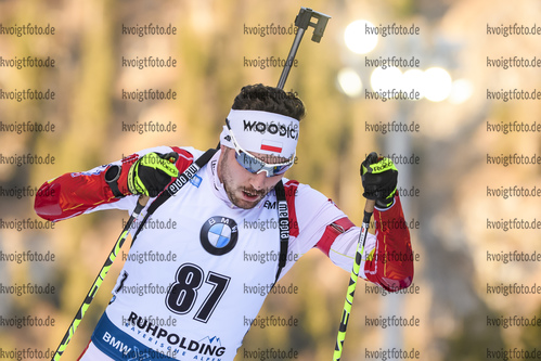 16.01.2019, xkvx, Biathlon IBU Weltcup Ruhpolding, Sprint Herren, v.l. Grzegorz Guzik (Poland) in aktion / in action competes