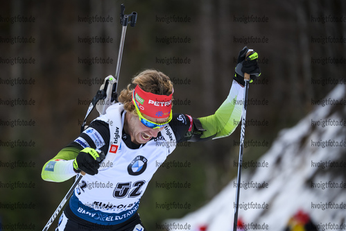 16.01.2019, xkvx, Biathlon IBU Weltcup Ruhpolding, Sprint Herren, v.l. Klemen Bauer (Slovenia) in aktion / in action competes