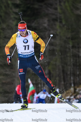 16.01.2019, xkvx, Biathlon IBU Weltcup Ruhpolding, Sprint Herren, v.l. Philipp Nawrath (Germany) in aktion / in action competes