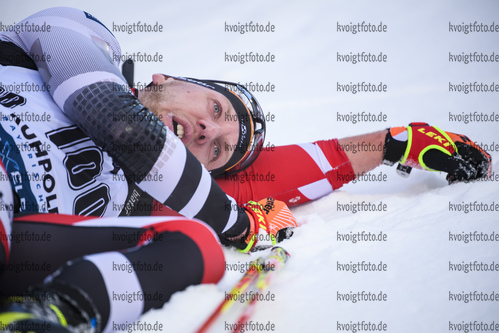 16.01.2019, xkvx, Biathlon IBU Weltcup Ruhpolding, Sprint Herren, v.l. David Komatz (Austria) im Ziel / in the finish