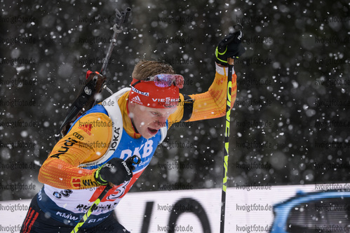 18.01.2019, xkvx, Biathlon IBU Weltcup Ruhpolding, Staffel Herren, v.l. Roman Rees (Germany) in aktion / in action competes