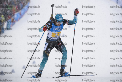18.01.2019, xkvx, Biathlon IBU Weltcup Ruhpolding, Staffel Herren, v.l. Simon Desthieux (France) in aktion / in action competes
