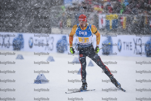 18.01.2019, xkvx, Biathlon IBU Weltcup Ruhpolding, Staffel Herren, v.l. Arnd Peiffer (Germany) in aktion / in action competes