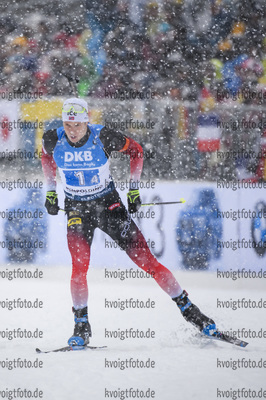18.01.2019, xkvx, Biathlon IBU Weltcup Ruhpolding, Staffel Herren, v.l. Vetle Sjaastad Christiansen (Norway) in aktion / in action competes
