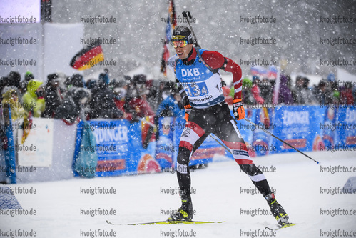 18.01.2019, xkvx, Biathlon IBU Weltcup Ruhpolding, Staffel Herren, v.l. Julian Eberhard (Austria) in aktion / in action competes