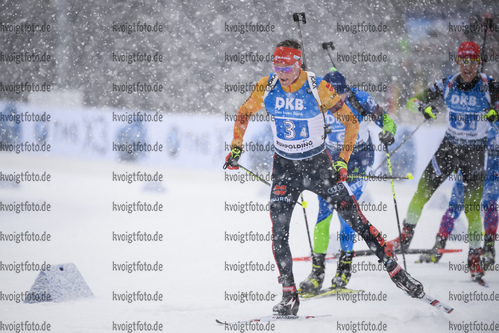 18.01.2019, xkvx, Biathlon IBU Weltcup Ruhpolding, Staffel Herren, v.l. Benedikt Doll (Germany) in aktion / in action competes