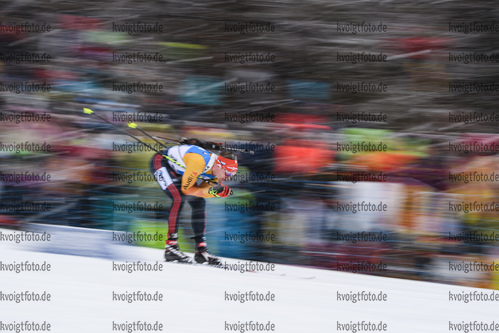 18.01.2019, xkvx, Biathlon IBU Weltcup Ruhpolding, Staffel Herren, v.l. Benedikt Doll (Germany) in aktion / in action competes