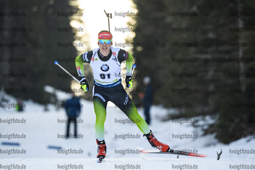 23.01.2019, xkvx, Biathlon IBU Weltcup Pokljuka, Einzel Herren, v.l. Miha Dovzan (Slovenia) in aktion / in action competes
