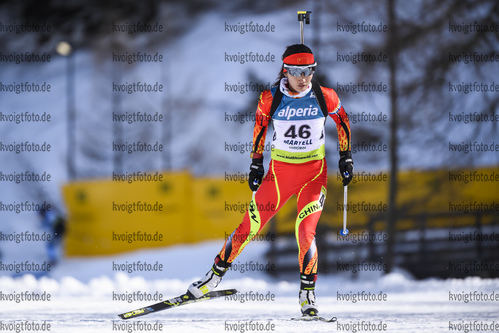08.02.2020, xkvx, Biathlon IBU Cup Martell, Sprint Damen, v.l. Hongru Chen (China) in aktion / in action competes