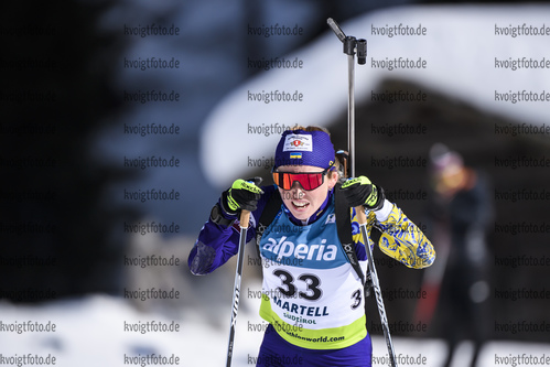 08.02.2020, xkvx, Biathlon IBU Cup Martell, Sprint Damen, v.l. Nadiia Bielkina (Ukraine) in aktion / in action competes