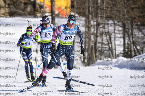 08.02.2020, xkvx, Biathlon IBU Cup Martell, Sprint Damen, v.l. Kelsey Joan Dickinson (United States) in aktion / in action competes