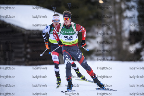 08.02.2020, xkvx, Biathlon IBU Cup Martell, Sprint Herren, v.l. Renars Birkentals (Latvia) in aktion / in action competes
