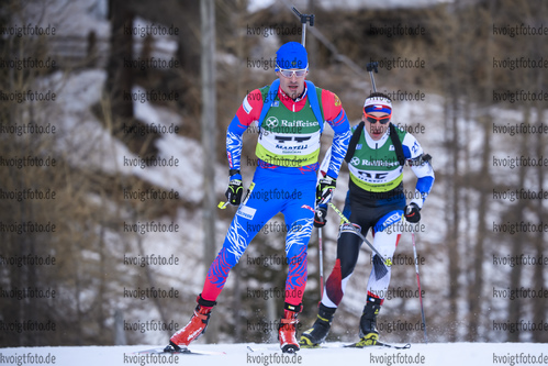 08.02.2020, xkvx, Biathlon IBU Cup Martell, Sprint Herren, v.l. Vadim Filimonov (Russia) in aktion / in action competes