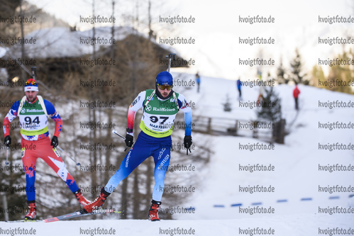08.02.2020, xkvx, Biathlon IBU Cup Martell, Sprint Herren, v.l. Jeremy Finello (Switzerland) in aktion / in action competes