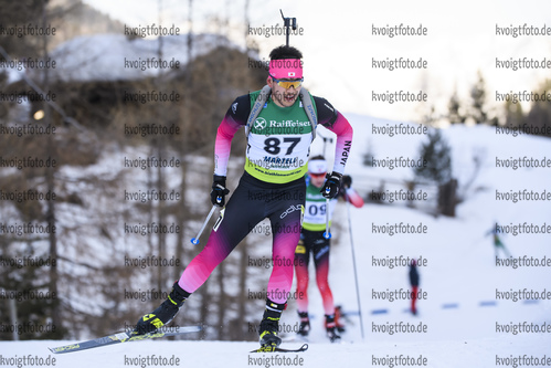 08.02.2020, xkvx, Biathlon IBU Cup Martell, Sprint Herren, v.l. Taku Terasawa (Japan) in aktion / in action competes