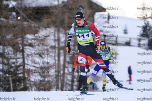 08.02.2020, xkvx, Biathlon IBU Cup Martell, Sprint Herren, v.l. Nikolaus Leitinger (Austria) in aktion / in action competes