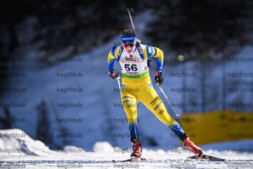 09.02.2020, xkvx, Biathlon IBU Cup Martell, Massenstart Damen, v.l. Annie Lind (Sweden) in aktion / in action competes
