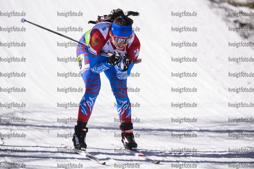 09.02.2020, xkvx, Biathlon IBU Cup Martell, Massenstart Damen, v.l. Polina Shevnina (Russia) in aktion / in action competes
