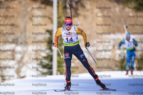 09.02.2020, xkvx, Biathlon IBU Cup Martell, Massenstart Damen, v.l. Franziska Hildebrand (Germany) in aktion / in action competes