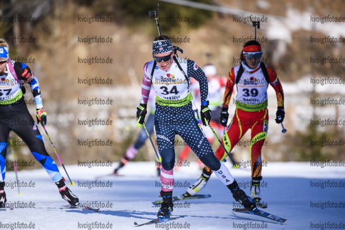 09.02.2020, xkvx, Biathlon IBU Cup Martell, Massenstart Damen, v.l. Hallie Grossman (United States) in aktion / in action competes