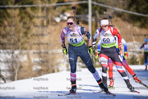 09.02.2020, xkvx, Biathlon IBU Cup Martell, Massenstart Damen, v.l. Madeleine Phaneuf (United States) in aktion / in action competes