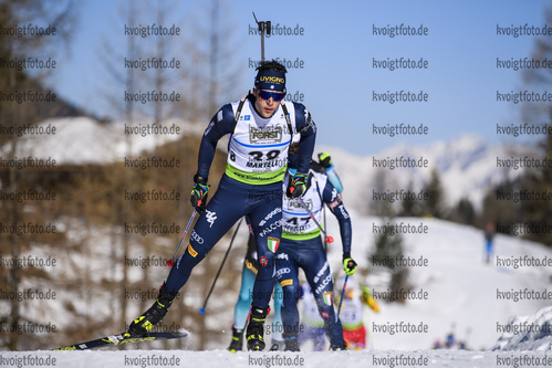09.02.2020, xkvx, Biathlon IBU Cup Martell, Massenstart Herren, v.l. Paolo Rodigari (Italy) in aktion / in action competes