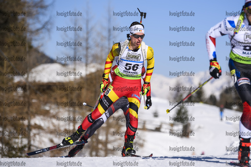 09.02.2020, xkvx, Biathlon IBU Cup Martell, Massenstart Herren, v.l. Pjotr Karel A Dielen (Belgium) in aktion / in action competes