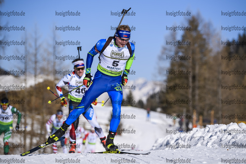 09.02.2020, xkvx, Biathlon IBU Cup Martell, Massenstart Herren, v.l. Viktar Kryuko (Belarus) in aktion / in action competes