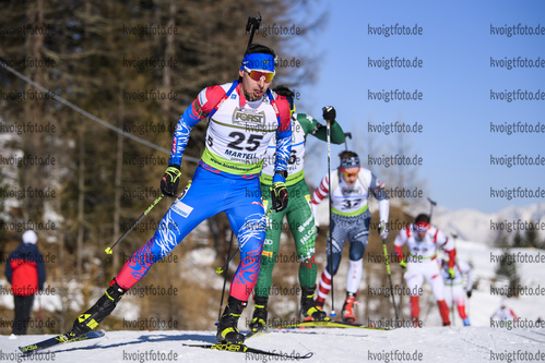 09.02.2020, xkvx, Biathlon IBU Cup Martell, Massenstart Herren, v.l. Ilnaz Mukhamedzianov (Russia) in aktion / in action competes