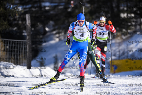 09.02.2020, xkvx, Biathlon IBU Cup Martell, Massenstart Herren, v.l. Kirill Streltsov (Russia) in aktion / in action competes