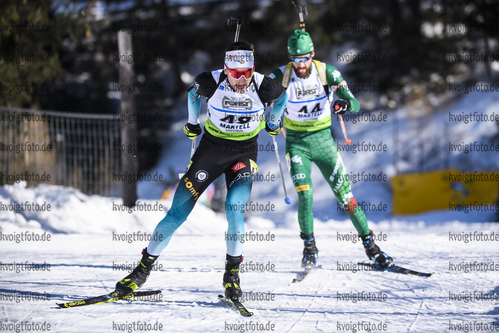 09.02.2020, xkvx, Biathlon IBU Cup Martell, Massenstart Herren, v.l. Hugo Rivail (France) in aktion / in action competes
