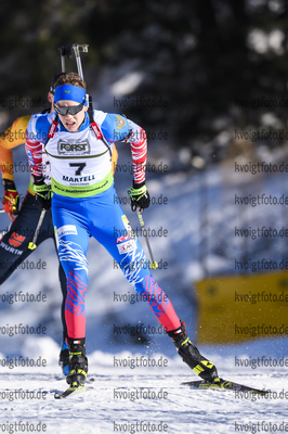 09.02.2020, xkvx, Biathlon IBU Cup Martell, Massenstart Herren, v.l. Vasilii Tomshin (Russia) in aktion / in action competes