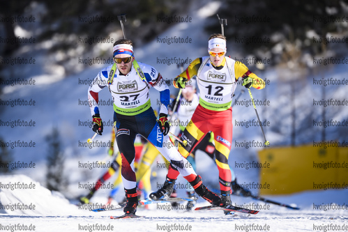 09.02.2020, xkvx, Biathlon IBU Cup Martell, Massenstart Herren, v.l. Milan Zemlicka (Czech Republic) in aktion / in action competes