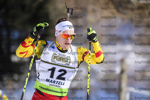 09.02.2020, xkvx, Biathlon IBU Cup Martell, Massenstart Herren, v.l. Thierry Langer (Belgium) in aktion / in action competes