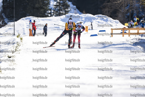 09.02.2020, xkvx, Biathlon IBU Cup Martell, Massenstart Herren, v.l. Justus Strelow (Germany) in aktion / in action competes