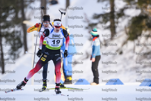 09.02.2020, xkvx, Biathlon IBU Cup Martell, Massenstart Herren, v.l. Sturla Holm Laegreid (Norway) in aktion / in action competes