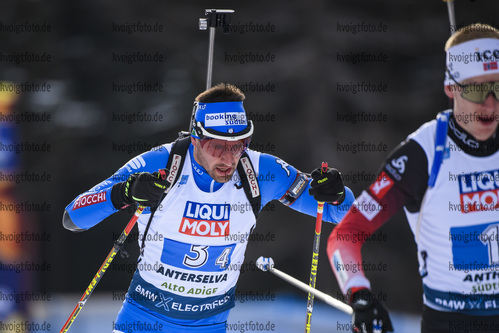 13.02.2020, xkvx, Biathlon IBU Weltmeisterschaft Antholz, Mixed Staffel, v.l. Dominik Windisch (Italy) in aktion / in action competes