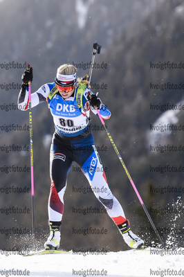14.02.2020, xkvx, Biathlon IBU Weltmeisterschaft Antholz, Sprint Damen, v.l. Lucie Charvatova (Czech Republic) in aktion / in action competes