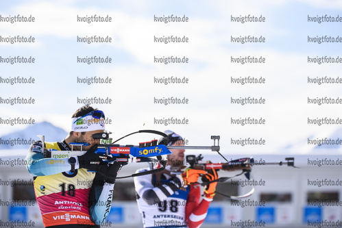 15.02.2020, xkvx, Biathlon IBU Weltmeisterschaft Antholz, Sprint Herren, v.l. Martin Fourcade (France) in aktion am Schiessstand / at the shooting range
