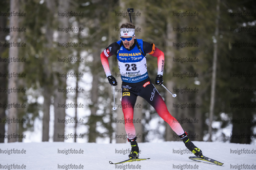 15.02.2020, xkvx, Biathlon IBU Weltmeisterschaft Antholz, Sprint Herren, v.l. Tarjei Boe (Norway) in aktion / in action competes